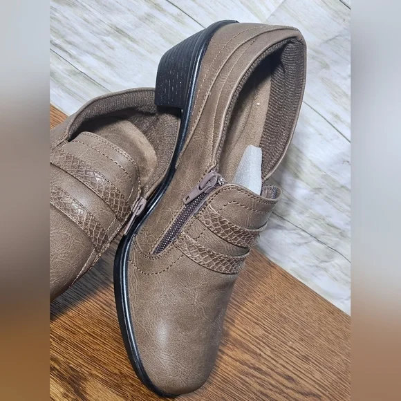 Easy Street Brown Women's Loafers with Strap Detail - Picture 5 of 9